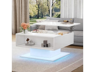 Table basse rectangulaire coloris blanc - 75 cmx80 cm