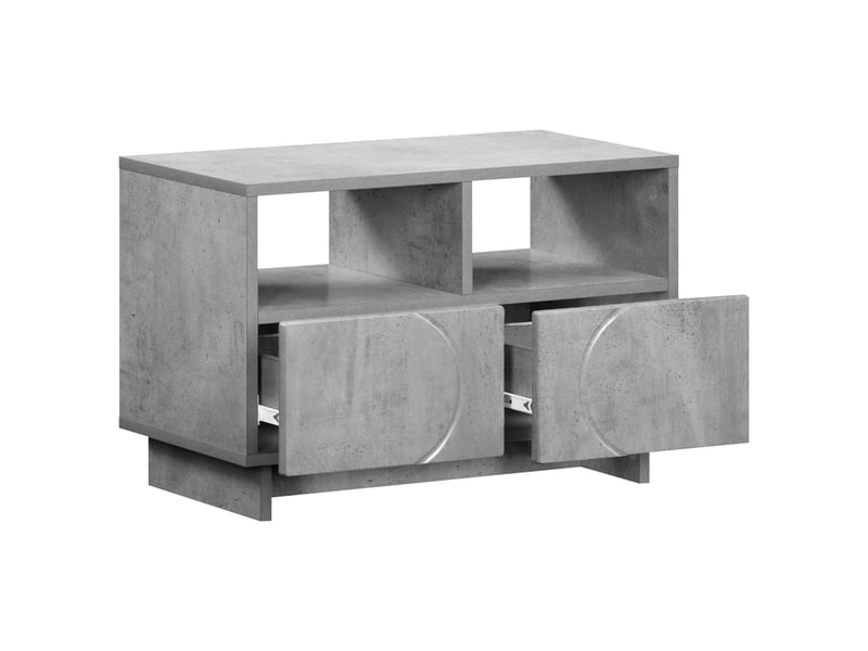  Meuble tv moderne, banc tv 60x34.5x40 cm gris béton bois d'ingénierie shl22551  - Conforama C