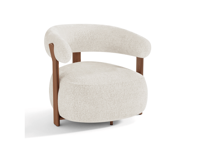  Fauteuil en velours texturé crème palm APF26VTTCR - Conforama A