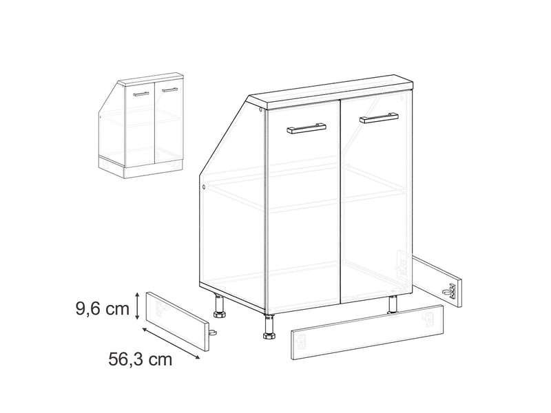  Vicco cache-socle, blancblanc, 56.3x1.6cm lot de 2  - Conforama B