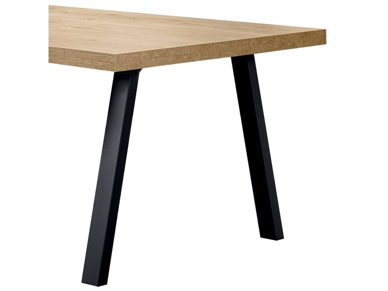  Table 170cm aspect chêne miel piètement a métal poudré noir - sélène SÉLÈNE - Conforama D