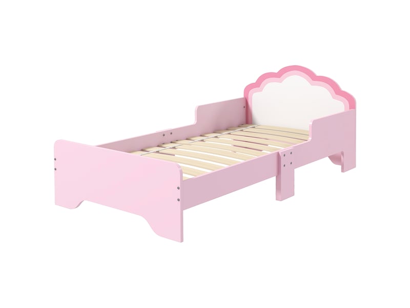  Arkswift, lit pour enfants de 3 à 6 ans 143 x 74 x 55 cm design nuage sommier à lattes inclus chambre moderne rose  - Conforama B