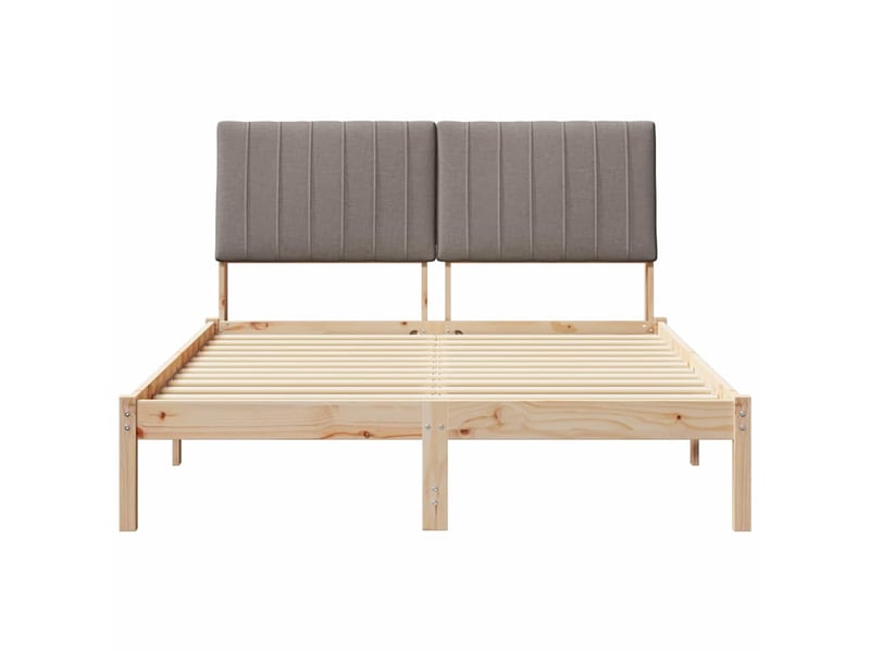  Lit double- lit adulte -  cadre de lit avec tête de lit marron 135 x 190 cm pin massif  - Conforama D