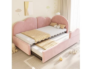 Lit gigogne 90x200 cm <strong>MODENVIE</strong>  <strong></strong> coloris rose