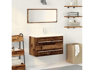 Meuble de lavabo de salle de bain, armoire de bain bois ancien 80 x 38,5 x 48 cm cf65508