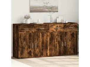 Buffets 2 pcs - bahut - meuble de rangement chêne fumé 79x38x80 cm bois d'ingénierie