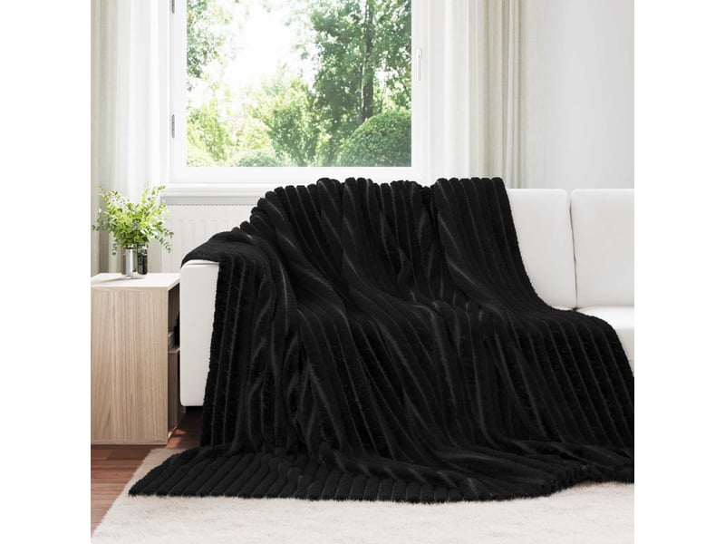  Plaid canapé noir 270x240 cm 1.83 kg polaire  - Conforama B