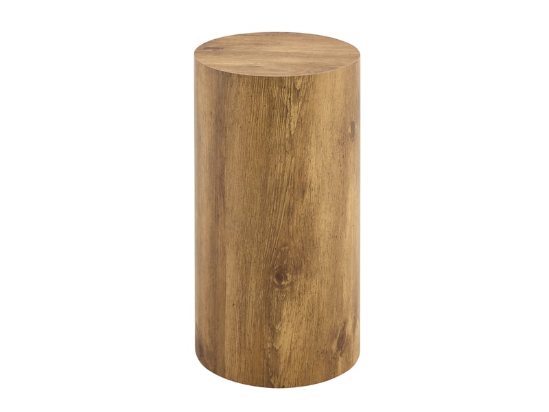  Bout de canapé rond en mdf effet bois, diamètre 30 cm, hauteur 55 cm, marron  - Conforama A