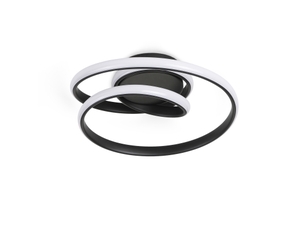 Plafonnier led anneau spiralé, d30 x h8,5 cm, lampe de plafond 37 w 2639 lm, noir sable, 3000 k blanc chaud, salon, chambre, cuisine