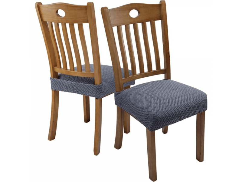  Lot de 6 housses pour chaises de cuisine et de salle à manger, 53 x 53 cm, gris XLH-ZLS-011918ZLS - Conforama B