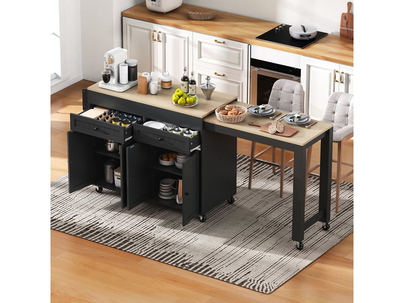  Desserte 4 portes 2 tiroirs coloris blanc mdf desserte blanc - Conforama E