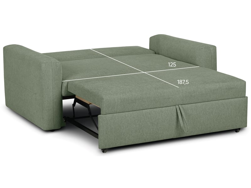  Canape droit convertible vert 2 places  - Conforama I