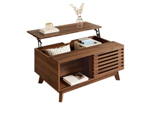Table basse rectangulaire coloris bois foncé ULEVR  - 55 cmx90 cm