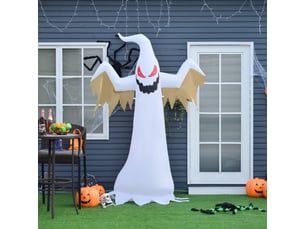 Décoration gonflable fantôme avec yeux rouges clignotants et éclairage intérieur pour halloween extérieur 150×80×240 cm