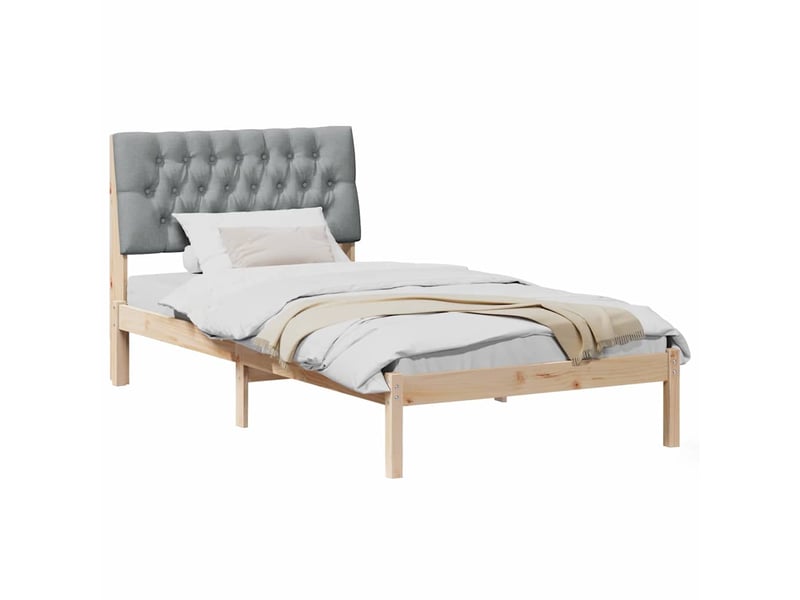  Lit simple- lit adulte -  cadre de lit avec tête de lit rembourrée marron 100 x 200 cm  - Conforama B