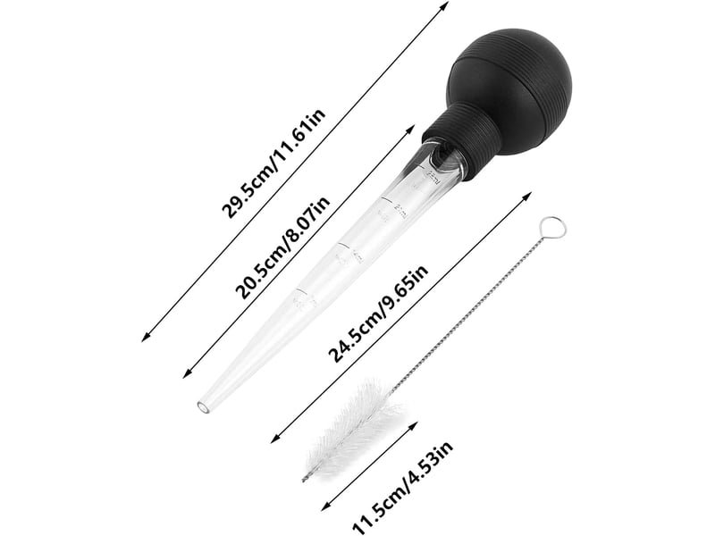  Seringue à badigeonner pour dinde, injecteur de jus avec brosse de nettoyage, résistante à la chaleur, pour jus, beurre et marinades QWE001040 - Conforama B
