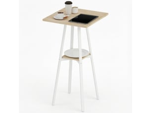 Table debout élégante avec étagère – bar carré pour 2 personnes – table de cuisine avec rangement