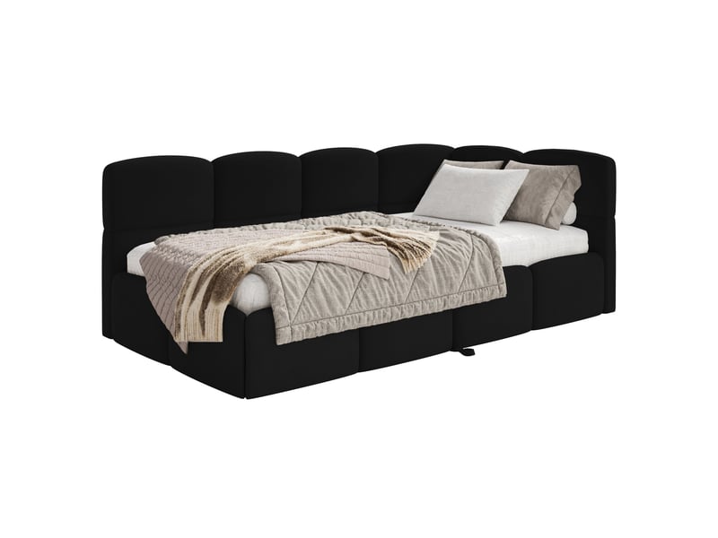  Selsey cloudy - lit rembourré - 170x185 cm - velours noir - côté droit Cloudy - Conforama A