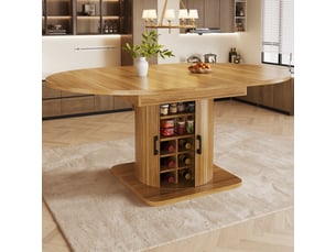 Table extensible avec rangement intégré pour salle à manger en mdf 118-158×118×76 cm marron foncé
