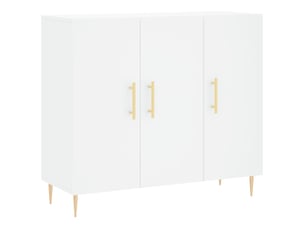 Buffet - bahut - meuble de rangement blanc 90x34x80 cm bois d'ingénierie