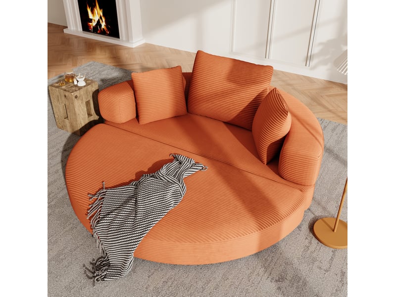  Canapé-lit pliant 173x176 cm 2-en-1 orange sans matelas  - Conforama C