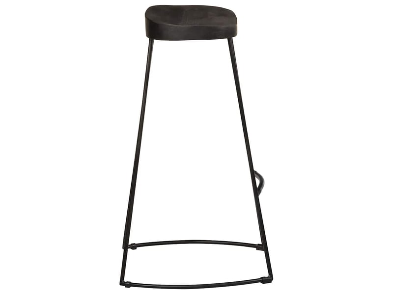  Lot de 2 tabouret de bar, chaise de bar noir 45x40x78 cm bois manguier massif  - Conforama C