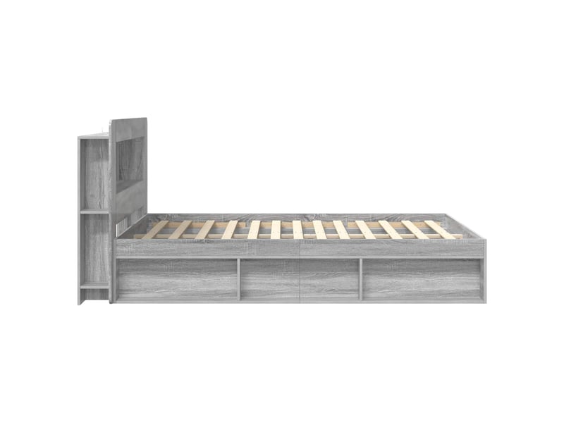  Lit double- lit adulte -  cadre de lit avec rangement sonoma gris 140 x 190 cm  - Conforama C