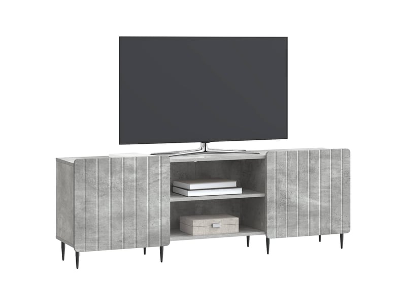  Meuble tv - banc tv - meuble de rangement gris béton 150 x 31 x 52 cm bois d'ingénierie  - Conforama C