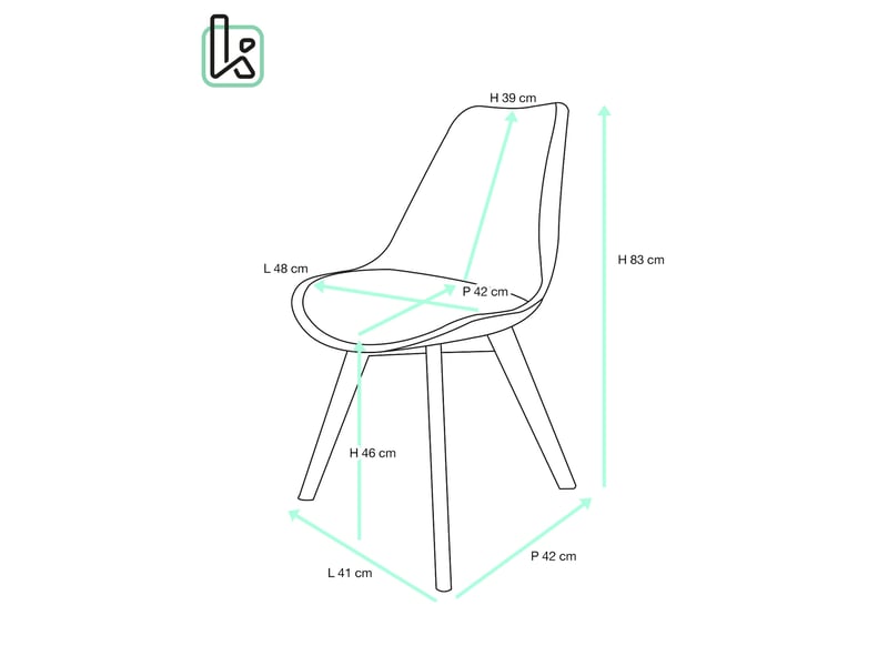 Lot de 2 chaises scandinaves patchwork multicolore large siège rembourré pieds bois clair lao (marron) 706-LAO - Conforama E