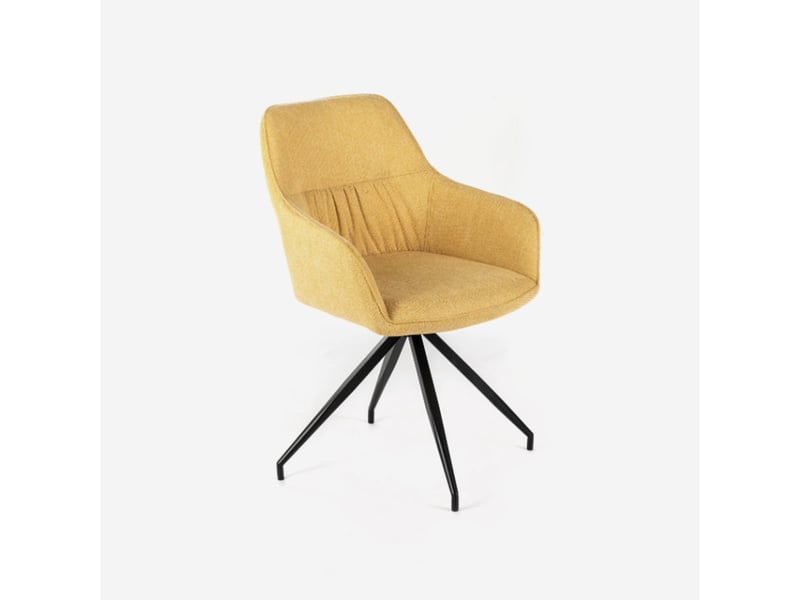  Lot de 2 chaises rembourrées en tissu avec accoudoirs celeste - jaune  - Conforama C