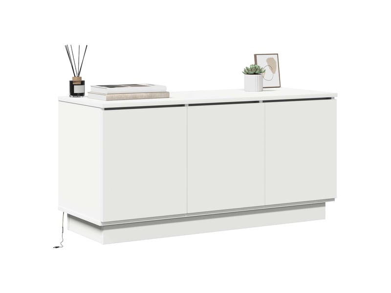 Meuble tv - banc tv - meuble de rangement 100 x 38 x 49 cm blanc bois d'ingénierie - Conforama C
