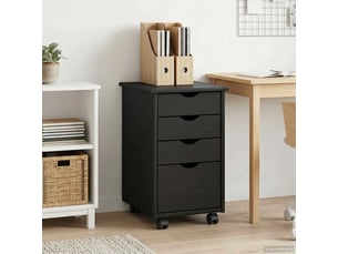 Caisson roulant de bureau avec roue gris 34 x 39 x 56 cm pin massif