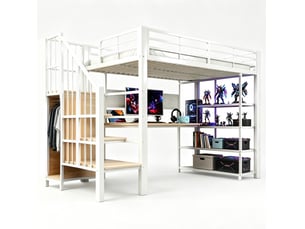 Lit mezzanine 90x200 cm VIVRYN coloris blanc