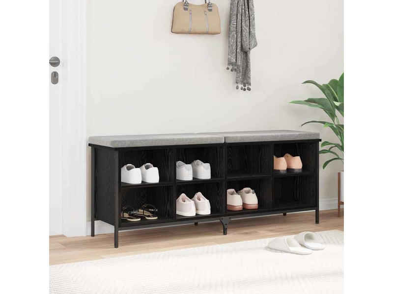  Banc à chaussures, meuble à chaussures 131x35x50 cm bois d'ingénierie et fer shl4579  - Conforama D