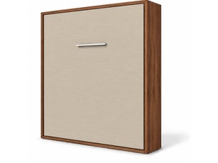 Lit escamotable vertical kola – seulement 34,5cm de profondeur, le confort d’un vrai lit-avec matelas-120x200-cadre noyer-façade vison