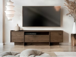 Meuble tv coloris marron 197 cm <strong></strong>  <strong></strong>