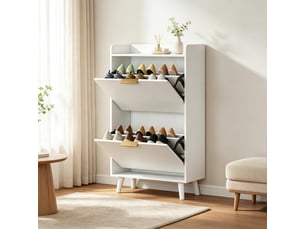 Meuble à chaussures 8 paire(s)  <strong>PANGIVO</strong>  <strong></strong> coloris blanc