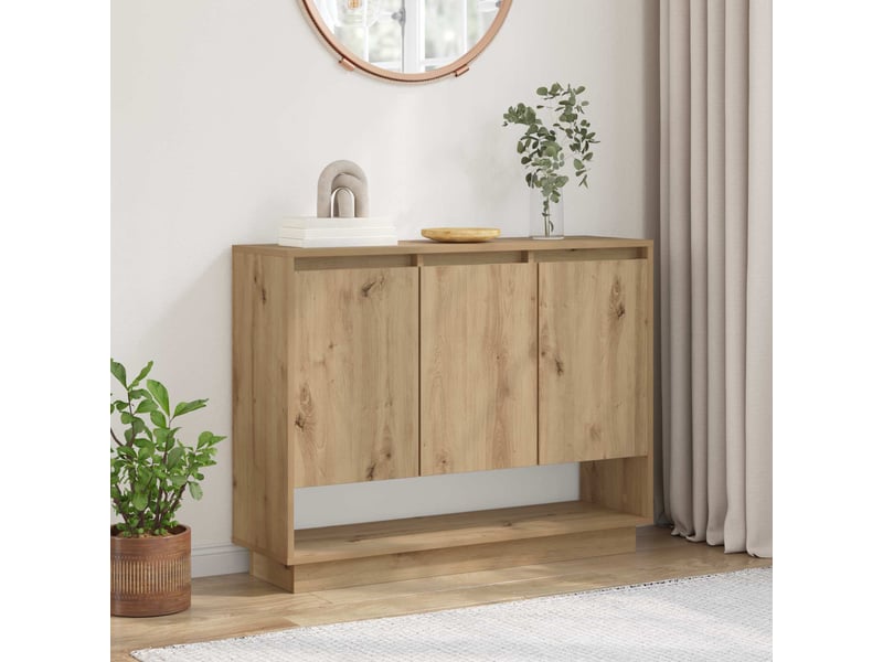 Buffet - bahut - meuble de rangement chêne artisanal 97 x 29 x 75 cm bois d'ingénierie - Conforama B