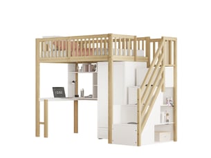 Lit mezzanine 90x200 cm <strong>MERAX</strong>  <strong>lit enfant bicolore</strong> coloris bicolore