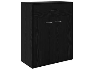 Buffet - bahut - meuble de rangement chêne noir 60 x 30 x 75 cm bois d'ingénierie