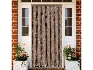 Rideau anti-mouches, moustiquaire beige et marron foncé 100x200 cm chenille cf43504