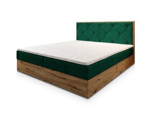 Lit avec rangement 180x200 cm <strong>MASSENO</strong> <strong></strong> coloris vert