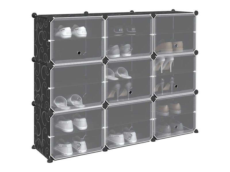  Cubes de rangement 9 pcs avec portes noir pp shl9755  - Conforama B