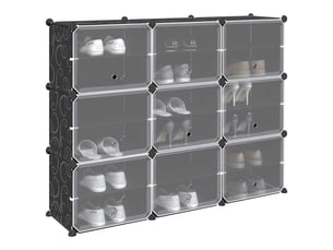 Cubes de rangement 9 pcs avec portes noir pp shl9755