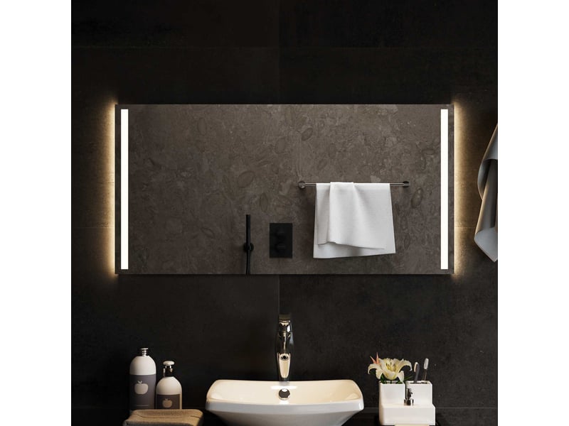  Miroir de salle de bain, miroir de toilette led avec miroir transparent 100 x 50 cm cf62555  - Conforama C