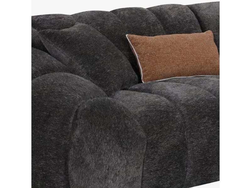  Canapé d'angle réversible en tissu gris anthracite  - Conforama E