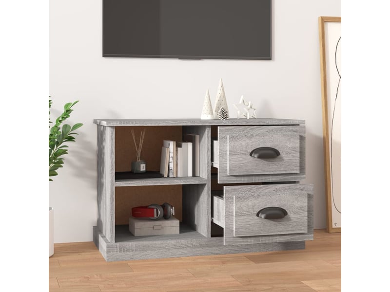  Meuble tv - banc tv - meuble de rangement sonoma gris 73x35,5x47,5 cm bois d'ingénierie  - Conforama C