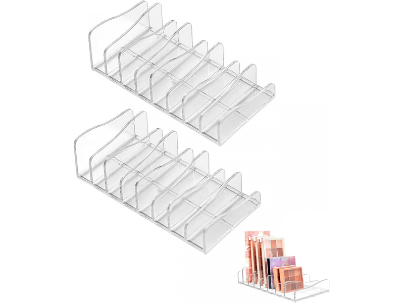  2 pièces palettes organisateur en acrylique,organisateur de maquillage rangement pour cosmétiques avec 8 compartiments eyeshadow palette  - Conforama A