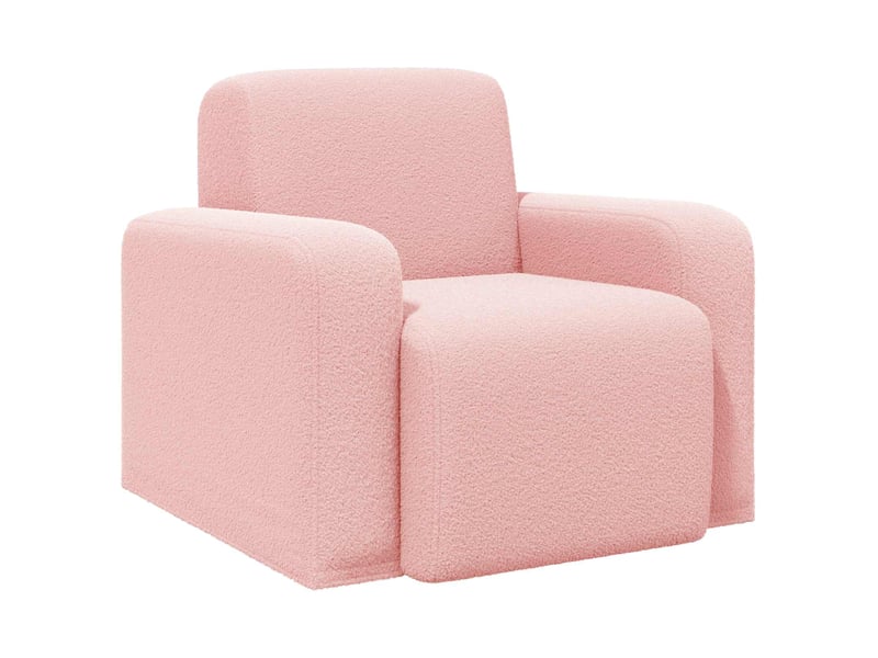  Vidaxl fauteuil rose bouclé  - Conforama D