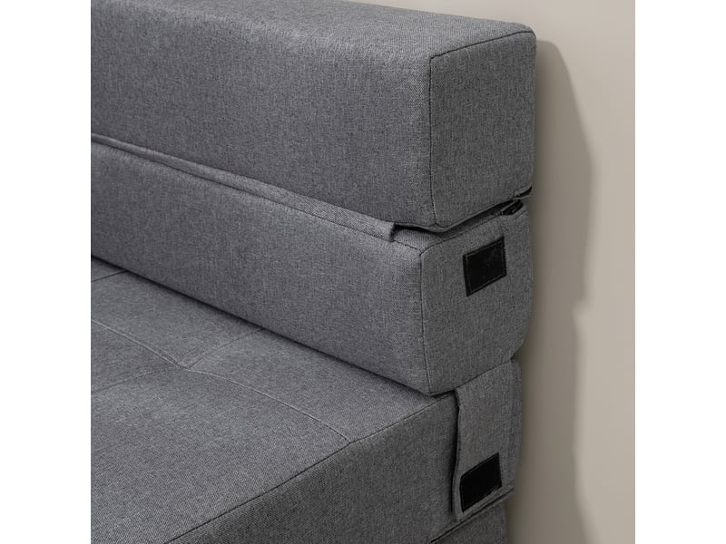  Fauteuil convertible 2 en 1 gris foncé, pliable, coussin lavable, fauteuil-lit pour salon, chambre ou bureau  - Conforama D